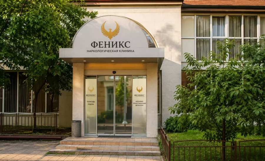 Вход в наркологическую клинику «Феникс» в Валуйках